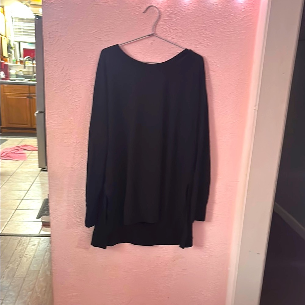 Xersion Black Oversized Long Sleeve  Sweatshirt
